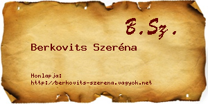 Berkovits Szeréna névjegykártya