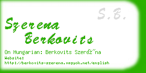 szerena berkovits business card